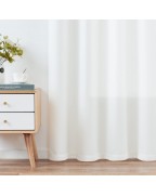 White linen textured curtains